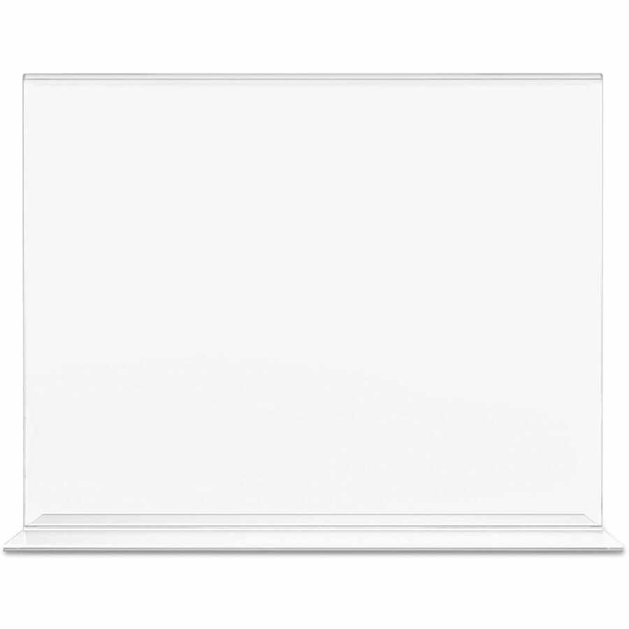 Deflecto Classic Image Double-Sided Sign Holder - 11" Width x 8.5" Height - Rectangular Shape - Self-standing, Bottom Loading - Indoor, Outdoor - Plastic - Clear, Clear - 1 Each
