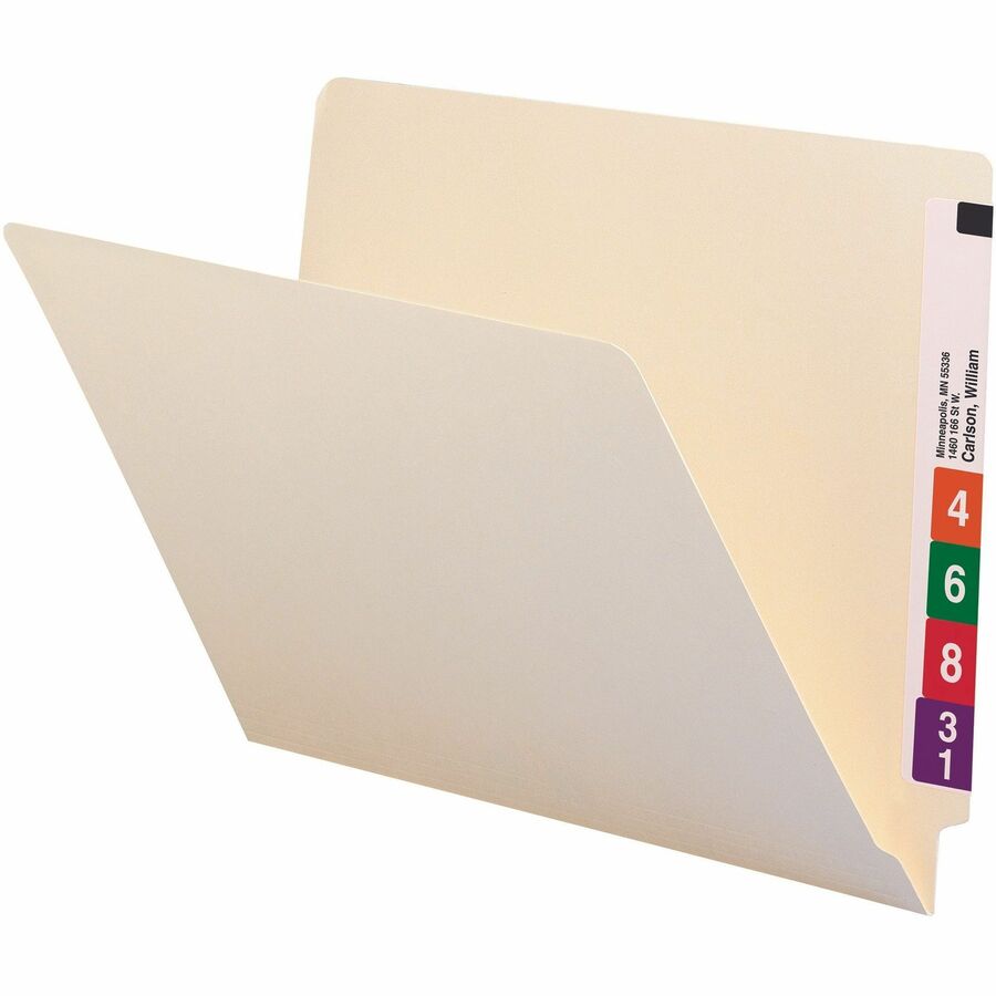 Smead Straight Tab Cut Letter Recycled End Tab File Folder - 8 1/2" x 11" - 3/4" Expansion - 11 pt. - 1 Plys - Manila - Durable - 10% Recycled - 100 / Box