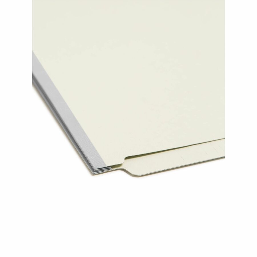 Smead Shelf-Master Straight Tab Cut Letter Recycled Top Tab File Folder - 8 1/2" x 11" - 1" Expansion - 25 pt. - Pressboard - Gray, Green - Heavy Duty - 100% Recycled - 1 / Pack