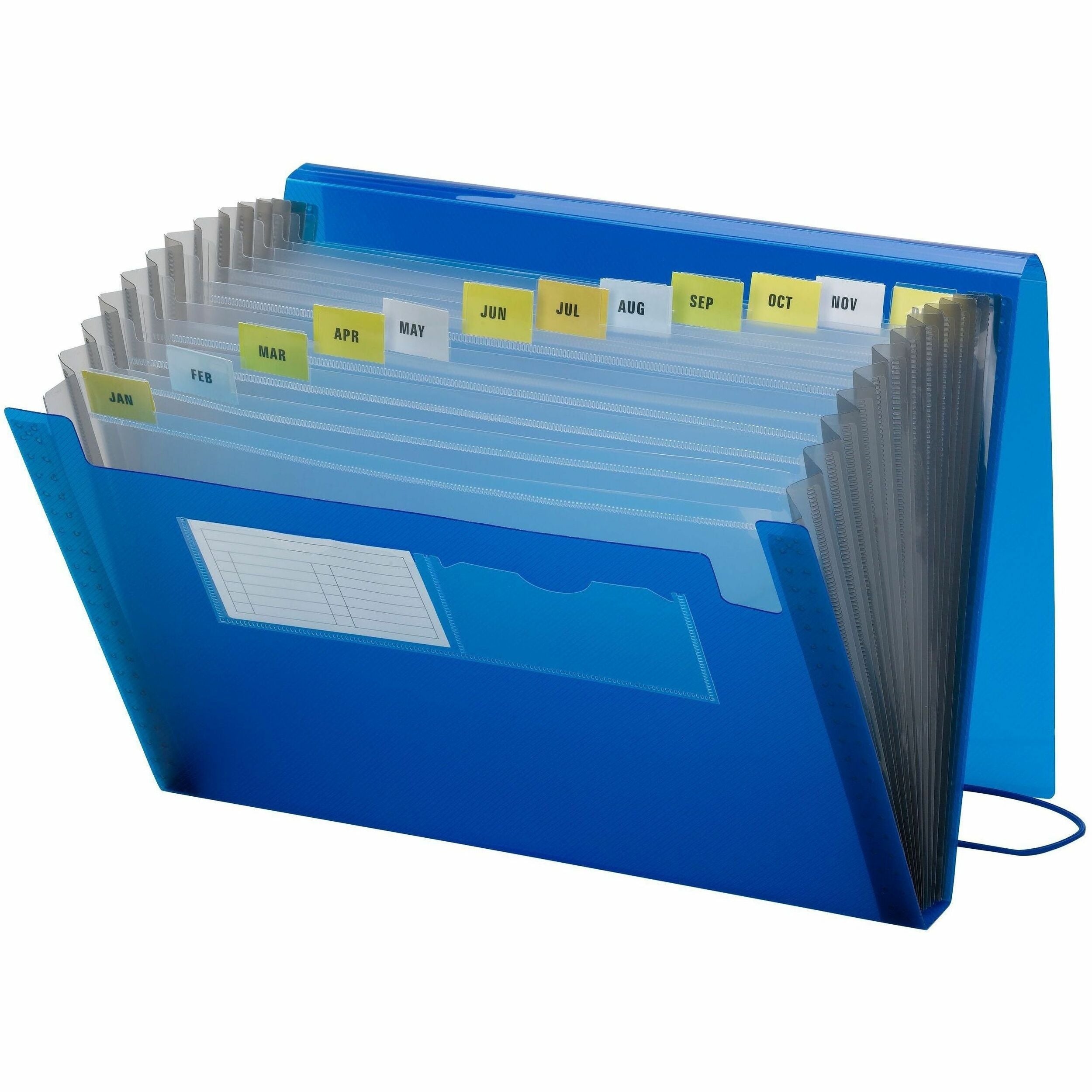 Smead Ultracolor Letter Expanding File - 8 1/2" x 11" - 7/8" Expansion - 12 Pocket(s) - 12 Divider(s) - Polypropylene - Blue - 1 Each