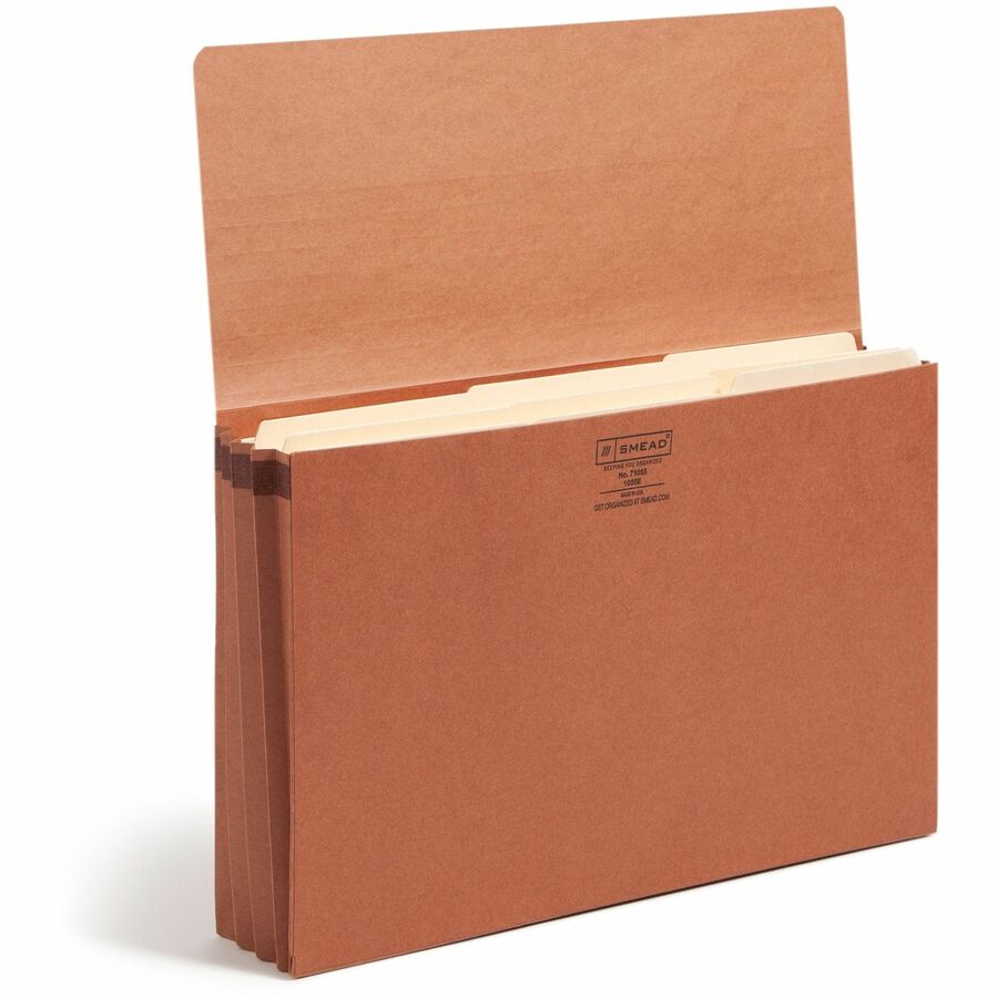 Smead Legal Recycled File Wallet - 8 1/2" x 14" - Capacity3 1/2" Expansion - Redrope - 30% Recycled - 1 Each
