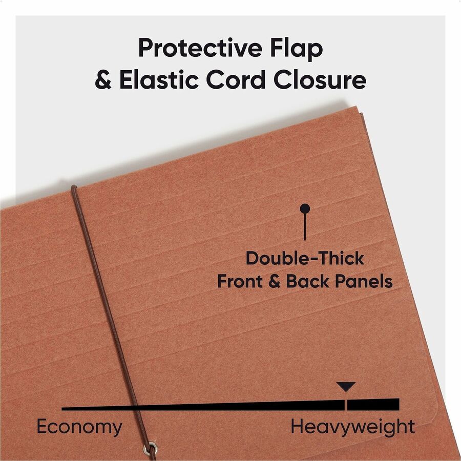 Smead Letter Recycled File Wallet - 8 1/2" x 11" - 3 1/2" Expansion - Redrope - Reinforced Gusset, Elastic Closure, Flap - 30% Recycled - 10 / Box