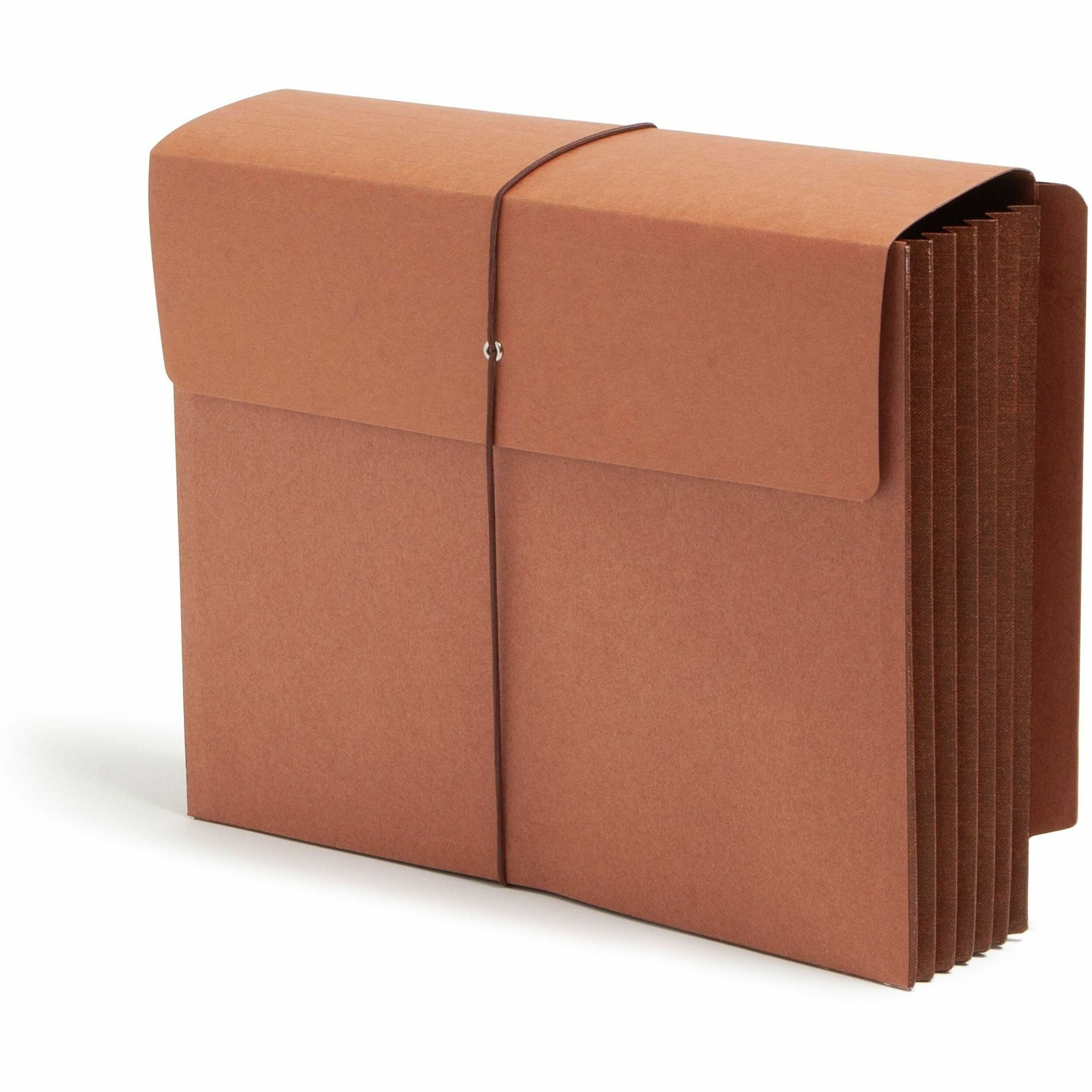 Smead Letter Recycled File Wallet - 8 1/2" x 11" - 5 1/4" Expansion - 2 Plys - Redrope - Flap, Tear Resistant, Elastic Closure - 30% Recycled - 10 / Box