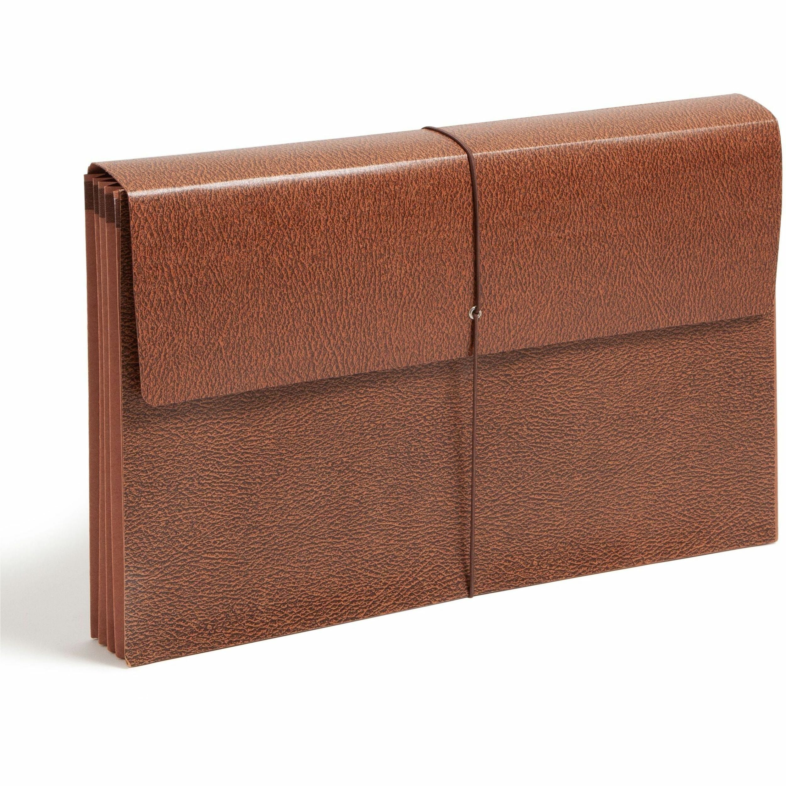 Smead Legal Recycled File Wallet - 8 1/2" x 14" - 3 1/2" Expansion - Redrope - Elastic Closure, Reinforced Gusset, Flap - 30% Recycled - 1 Each