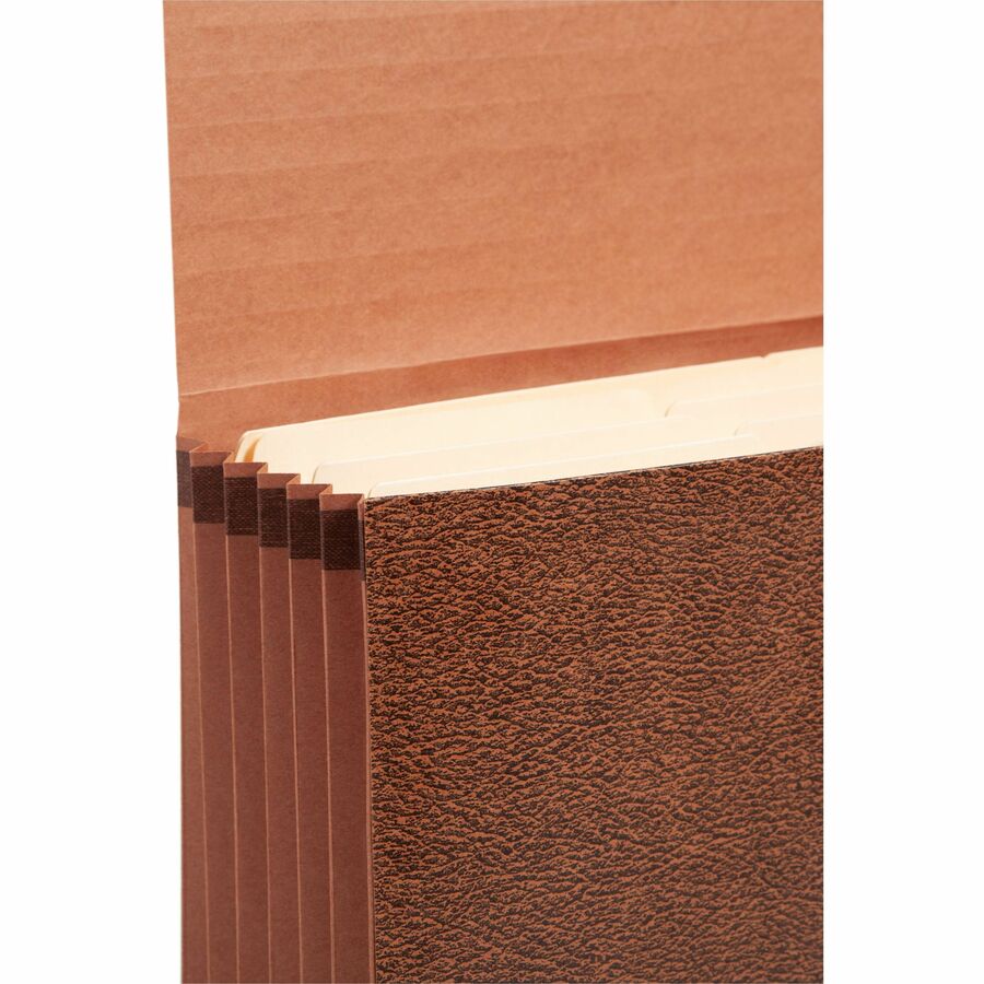 Smead Legal Recycled File Wallet - 8 1/2" x 14" - 5 1/4" Expansion - Redrope - Reinforced Gusset, Tear Proof, Elastic Closure - 30% Recycled - 10 / Box