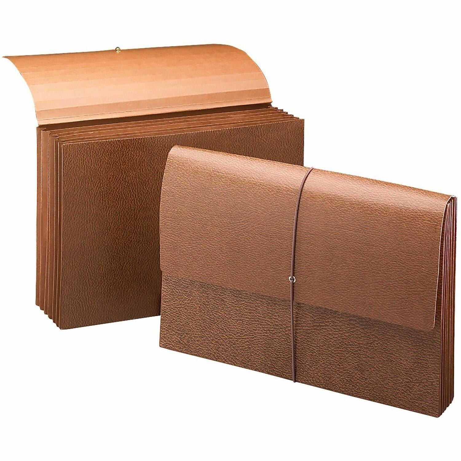Smead Legal Recycled File Wallet - 8 1/2" x 14" - 5 1/4" Expansion - 6 Pocket(s) - Redrope - Flap, Reinforced, Elastic Closure - 30% Recycled - 1 Each