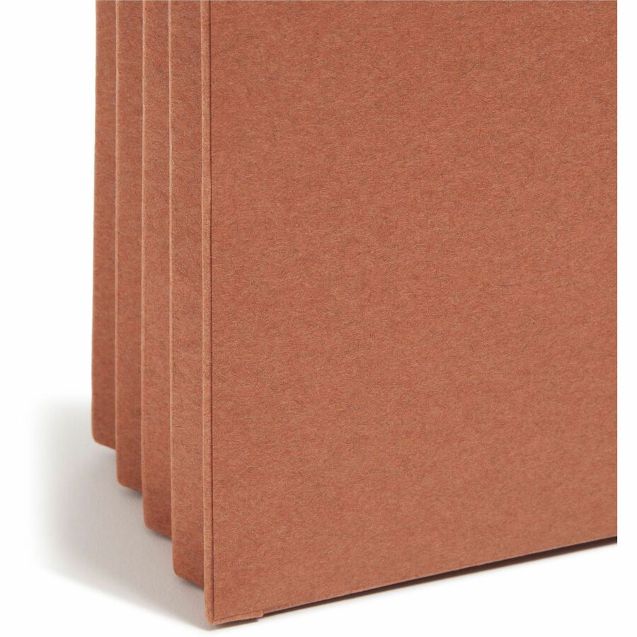 Smead Straight Tab Cut Letter Recycled File Pocket - 8 1/2" x 11" - 3 1/2" Expansion - Top Tab Location - 12.5 pt. - Redrope - Tear Proof, Tear Resistant, Rounded Corner, Reinforced Gusset - 30% Recycled - 25 / Box