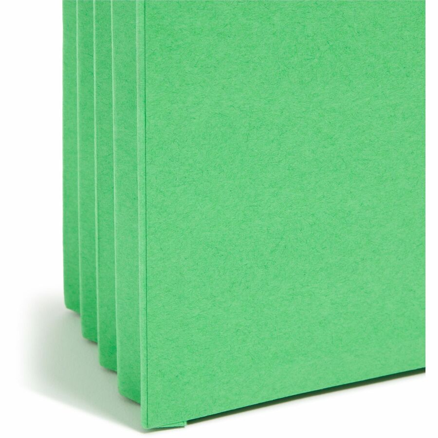 Smead Straight Tab Cut Letter Recycled File Pocket - 8 1/2" x 11" - 3 1/2" Expansion - Top Tab Location - 9 pt. - Card Stock - Green - Tear Resistant - 10% Recycled - 1 Each
