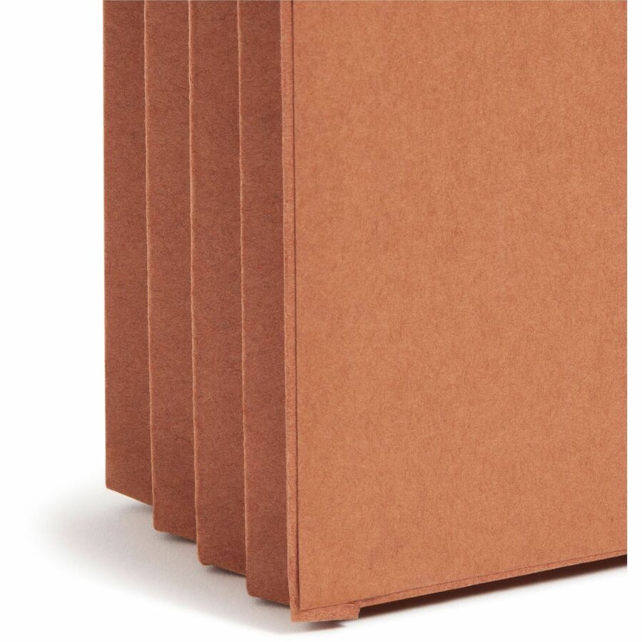 Smead Letter Recycled File Pocket - 8 1/2" x 11" - 3 1/2" Expansion - End Tab Location - Redrope - Reinforced - 30% Recycled - 10 / Box