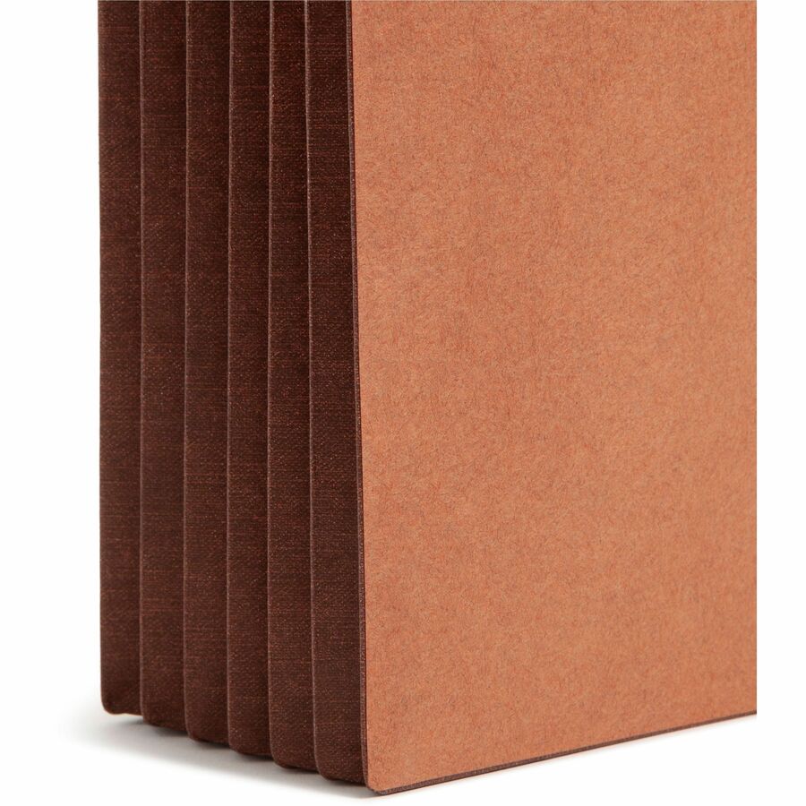 Smead Straight Tab Cut Letter Recycled File Pocket - 8 1/2" x 11" - 5 1/4" Expansion - 12.5 pt. - 2 Plys - Dark Brown - Embossed - 30% Recycled - 10 / Box
