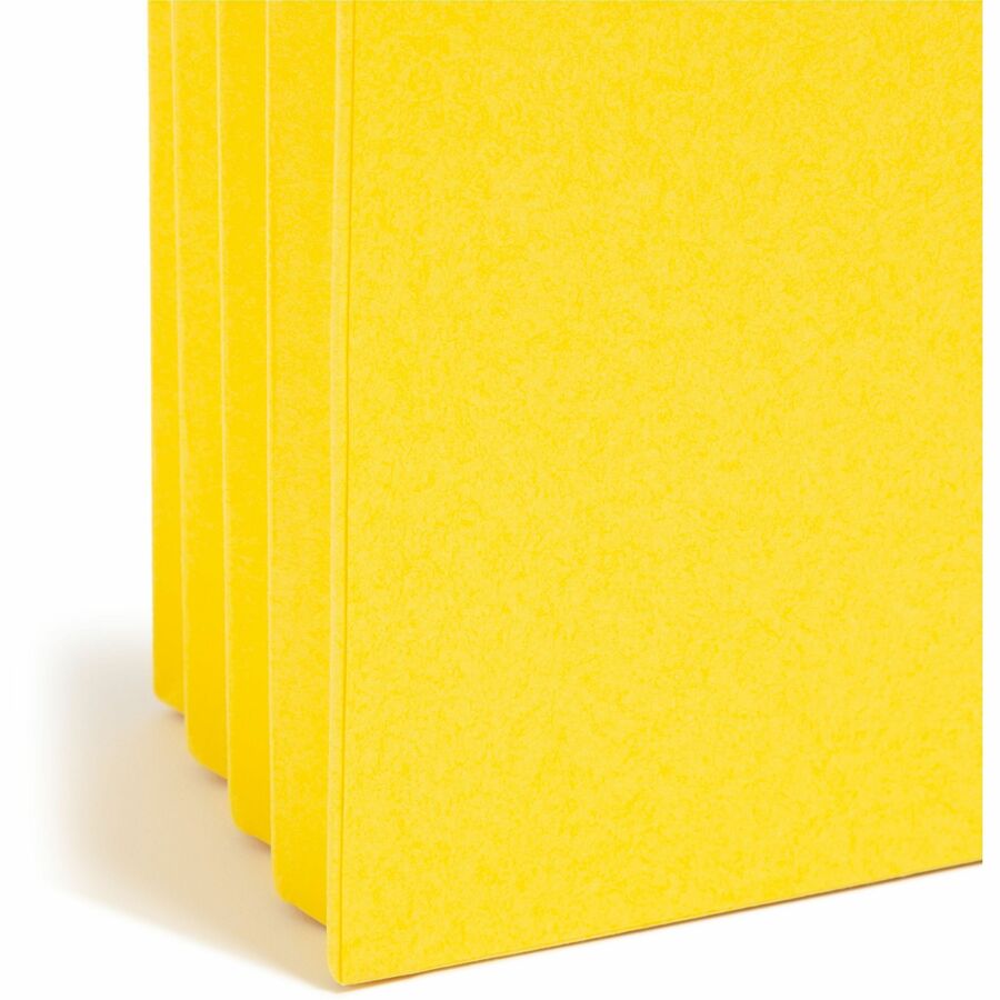 Smead Straight Tab Cut Letter Recycled File Pocket - 8 1/2" x 11" - 3 1/2" Expansion - Card Stock - Yellow, Green, Red, Blue, Redrope - Tear Resistant - 10% Recycled - 5 / Pack