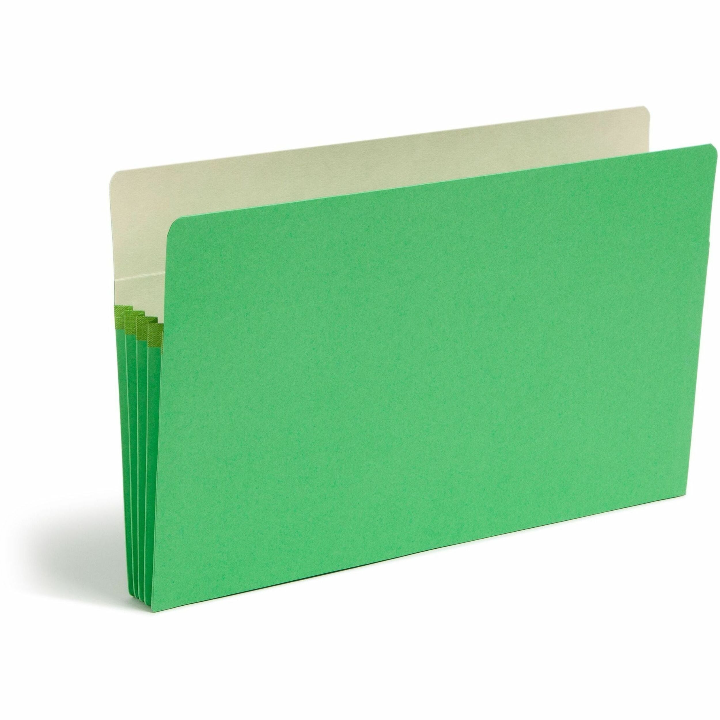 Smead TUFF Pocket Straight Tab Cut Legal Recycled File Pocket - 8 1/2" x 14" - 3 1/2" Expansion - Top Tab Location - Tyvek - Green - 10% Recycled - 1 Each