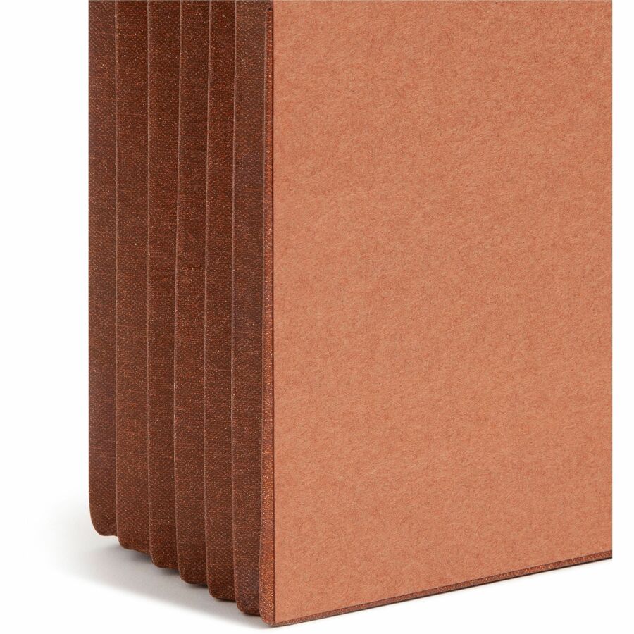 Smead TUFF Straight Tab Cut Legal Recycled File Pocket - 8 1/2" x 14" - 5 1/4" Expansion - 2 Plys - Redrope - Rip Resistant, Tear Resistant, Reinforced Tab, Heavyweight Cover - 30% Recycled - 10 / Box