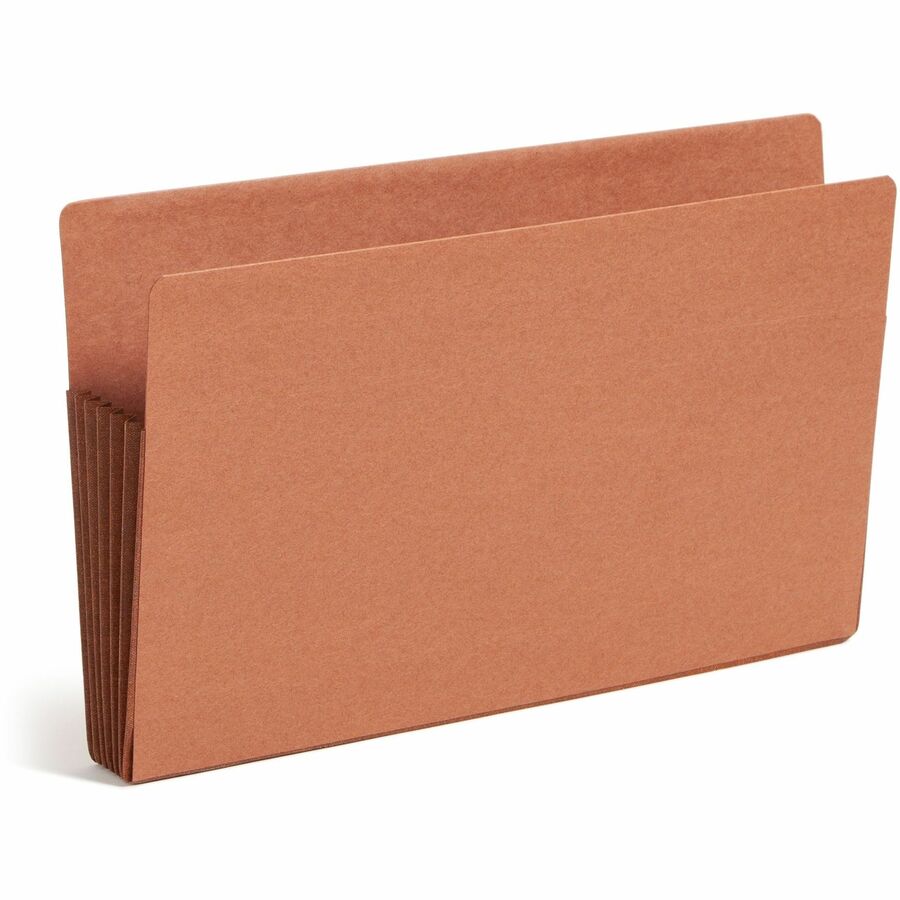 Smead TUFF Straight Tab Cut Legal Recycled File Pocket - 8 1/2" x 14" - 5 1/4" Expansion - 2 Plys - Redrope - Rip Resistant, Tear Resistant, Reinforced Tab, Heavyweight Cover - 30% Recycled - 10 / Box