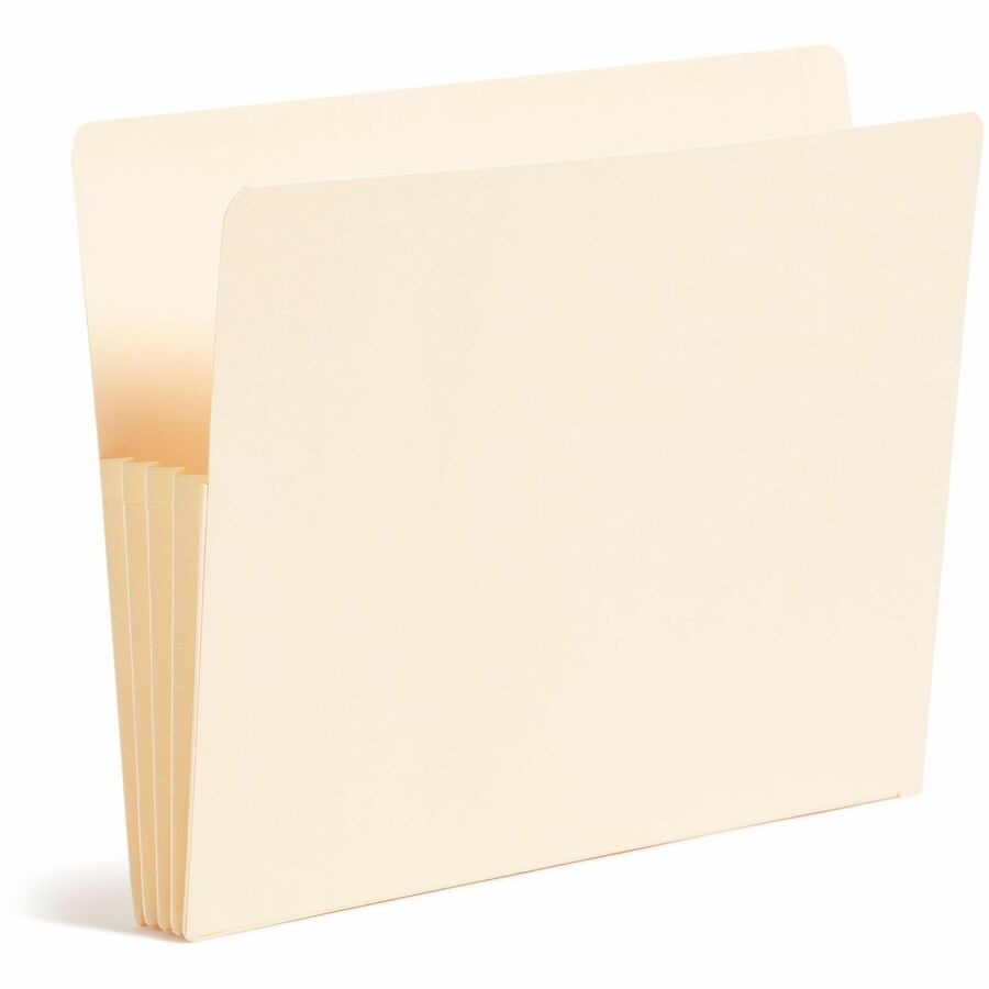 Smead Straight Tab Cut Letter Recycled File Pocket - 8 1/2" x 11" - 3 1/2" Expansion - 2 Plys - Manila - Embossed - 10% Recycled - 25 / Box