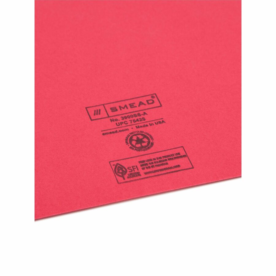 Smead Letter Recycled File Jacket - 8 1/2" x 11" - 11 pt. - Manila, Blue, Green, Red, Yellow - 10% Recycled - 25 / Pack