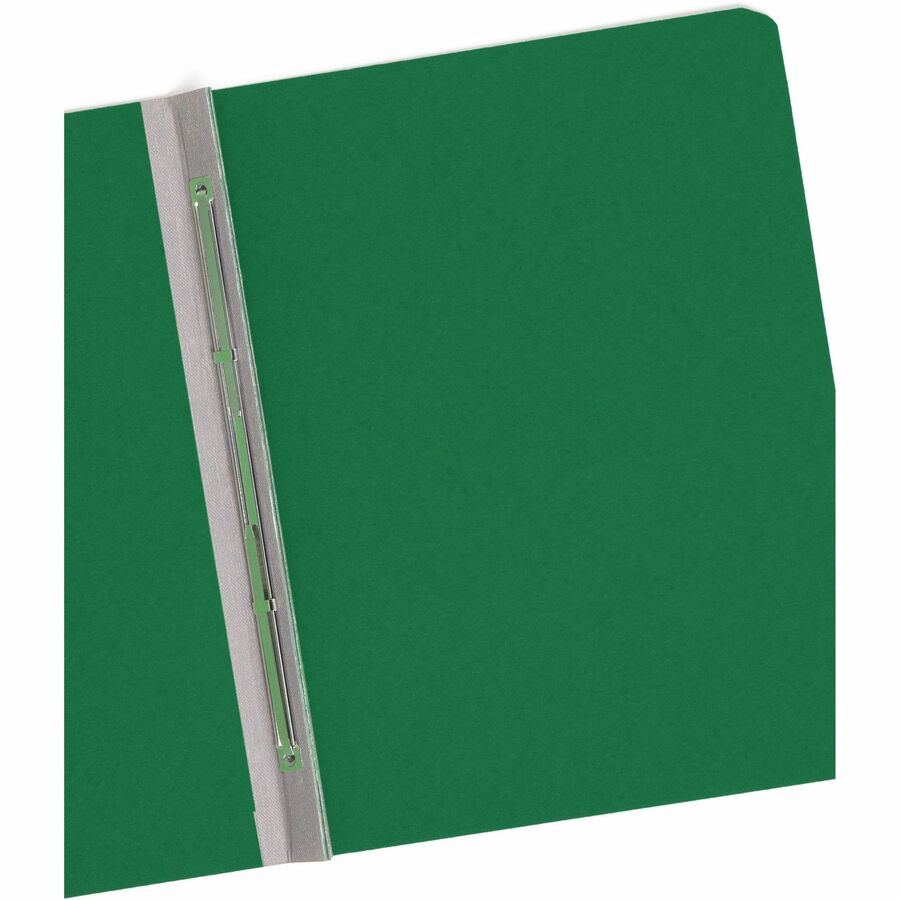 Smead Premium Pressboard Letter Recycled Fastener Folder - 8 1/2" x 11" - 600 Sheets Capacity - 3" Expansion - 1 Fastener(s) - 3" for Folder - 25 pt. - Pressboard - Green - Reinforced Hinge, Heavy Duty, Moisture Resistant, Stain Resistant, Rounded Corn...
