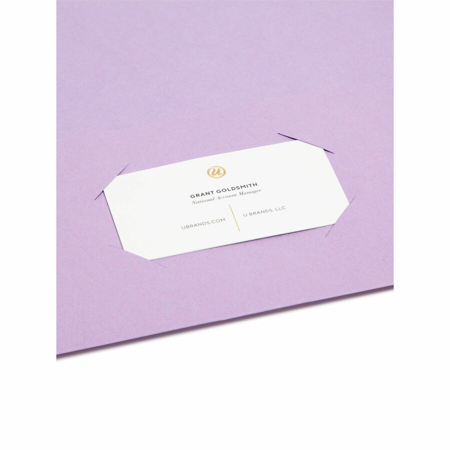 Smead Letter Recycled Pocket Folder - 1/2" Folder Capacity - 8 1/2" x 11" - 2 Pocket(s) - 11 pt. - Leatherette - Lavender - 10% Recycled - 25 / Box