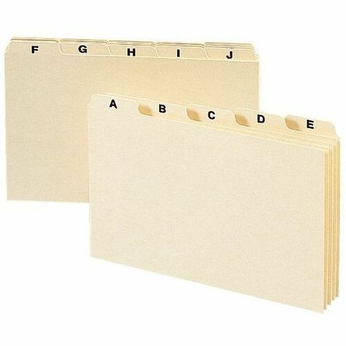Smead Card Guides with Alphabetic Tab - Character - A-Z - 6" Divider Width x 4" Divider Length - Manila Divider - 10% Recycled - 1 Set