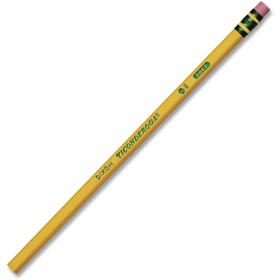 Ticonderoga No. 2.5 Pencils - Black Lead - # 2.5 - Yellow Cedar Barrel - 1 Dozen