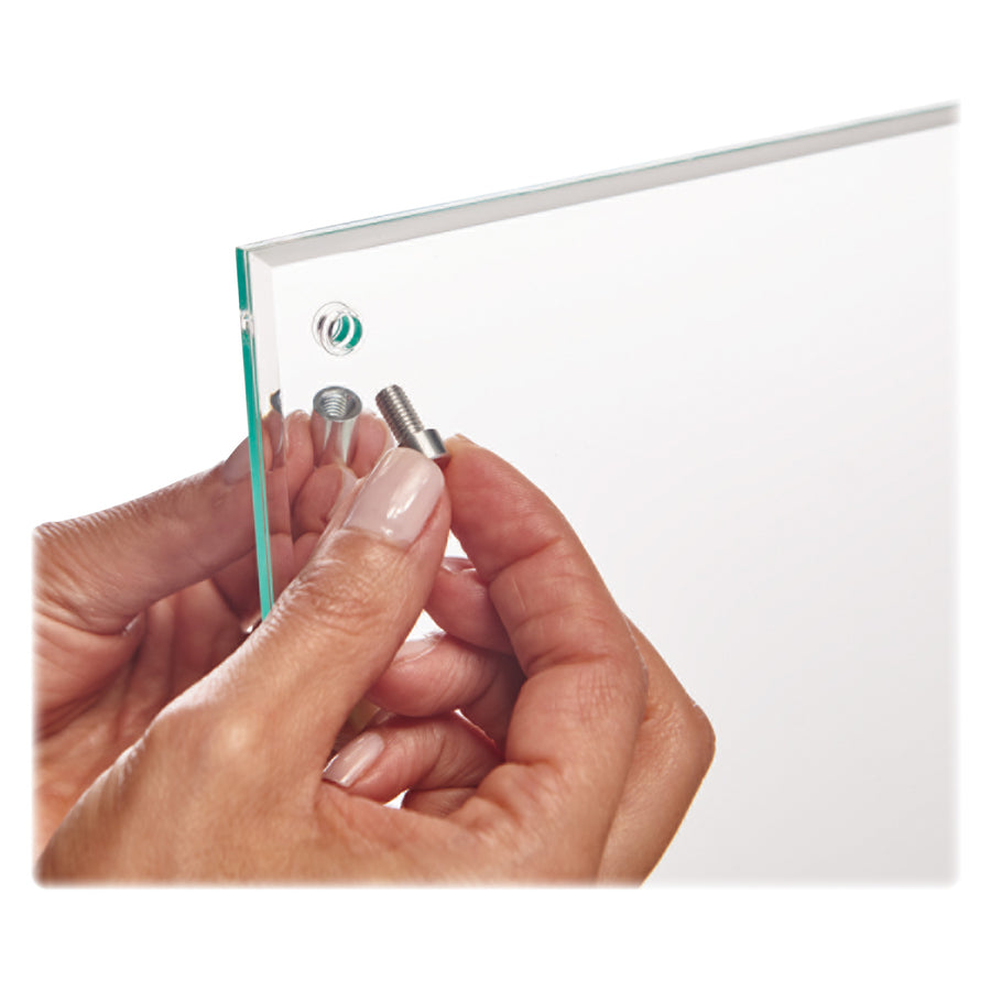 Deflecto Superior Image Beveled Edge Sign Holder - 8.5" Width x 12.6" Height x 3.4" Depth - Rectangular Shape - Lightweight, Self-standing, Beveled Edge - Clear - 1 Each