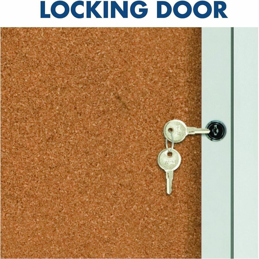 Quartet Enclosed Bulletin Board for Indoor Use - 36" Board Height x 72" Board Width - Natural Cork Surface - Hinged, Self-healing, Shatter Proof - Aluminum Frame - 1 Each
