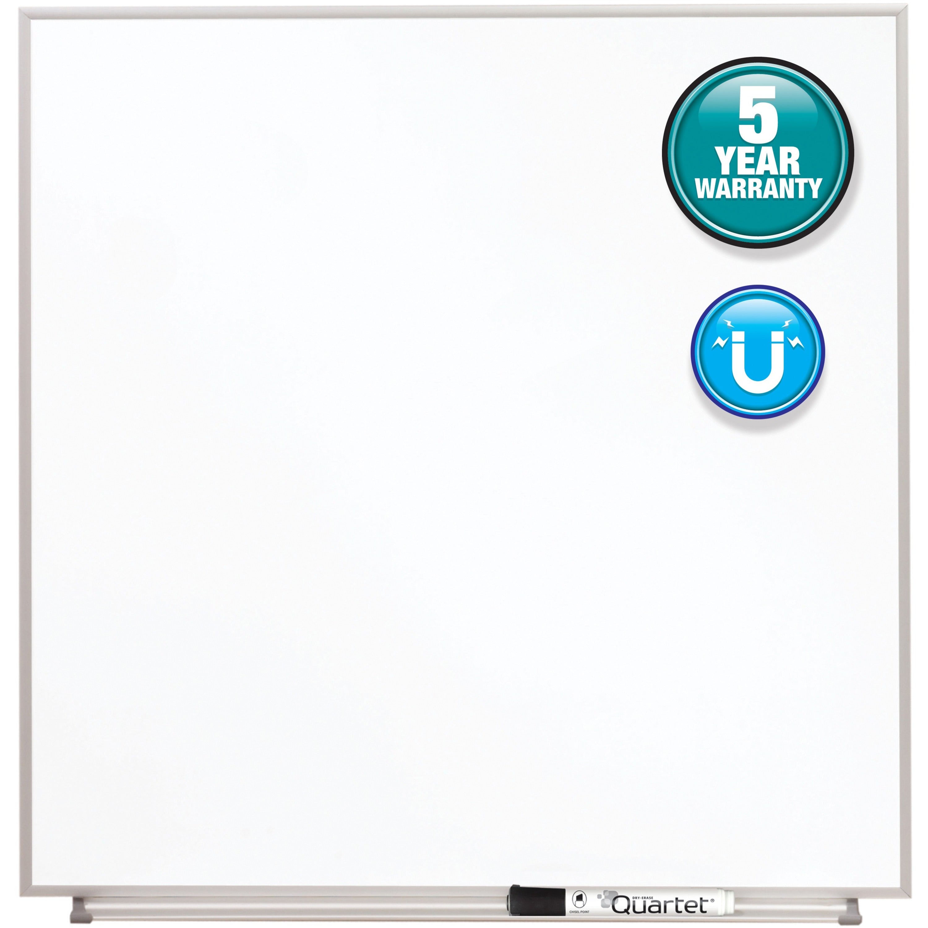 Quartet Matrix Aluminum Frame Magnetic Whiteboard - 23" Board Height x 23" Board Width - White Natural Cork Surface - Magnetic, Durable - Silver Aluminum Frame - 1 / Each