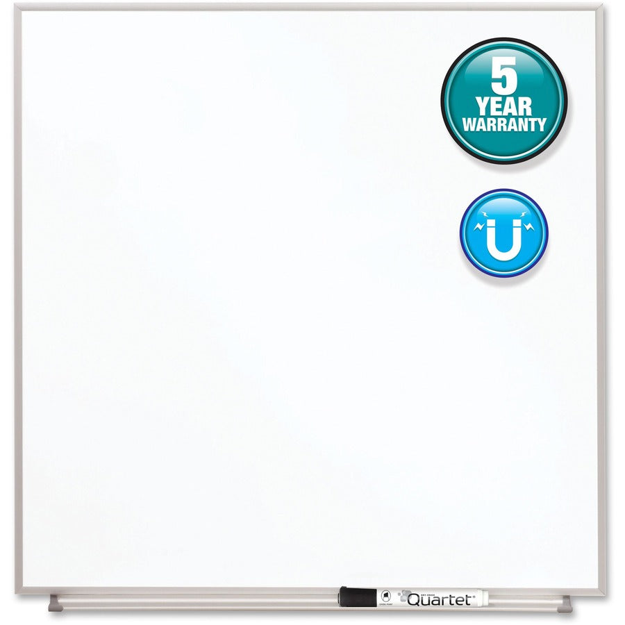 Quartet Matrix Aluminum Frame Magnetic Whiteboard - 23" Board Height x 23" Board Width - White Natural Cork Surface - Magnetic, Durable - Silver Aluminum Frame - 1 / Each
