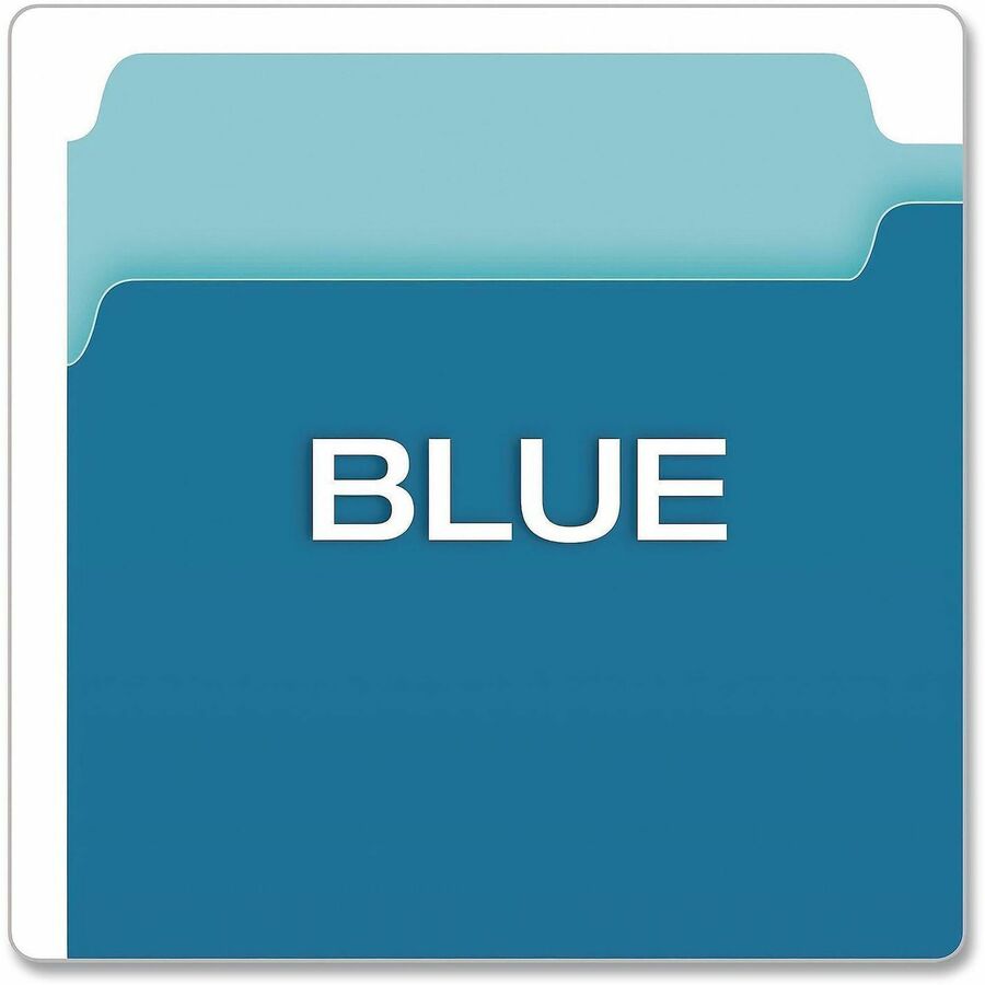 Pendaflex 1/3 Tab Cut Legal Recycled Top Tab File Folder - 8 1/2" x 14" - Blue - Acid-free - 10% Recycled - 100 / Box