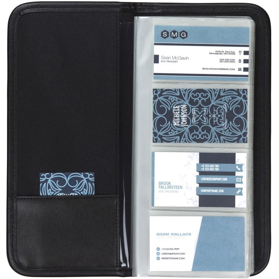 Samsill Sterling Business Card File - 160 Capacity - Stitched