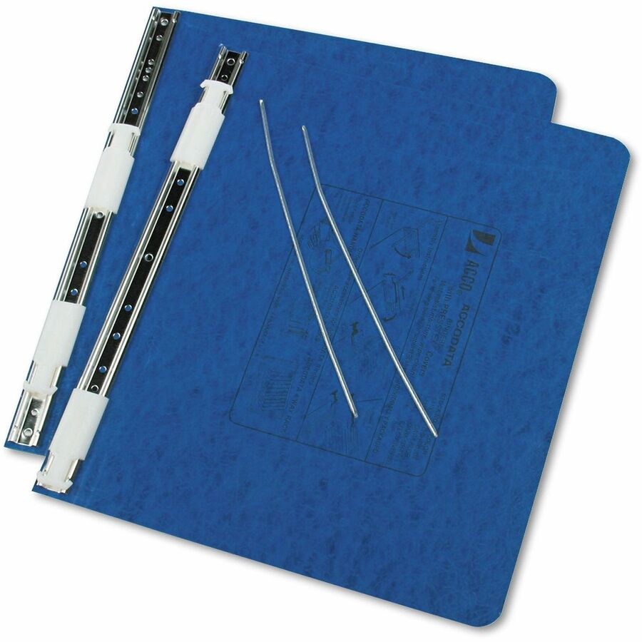 ACCO Presstex Hanging Data Binder - 6" Binder Capacity - 8 1/2" x 12" Sheet Size - Fastener(s): Post - Presstex - Dark Blue - Recycled - Water Resistant, Retractable Filing Hooks - 1 Each