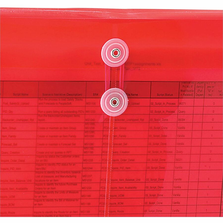 Smead Letter File Pocket - 8 1/2" x 11" - 1 1/4" Expansion - Polypropylene - Red - 5 / Pack