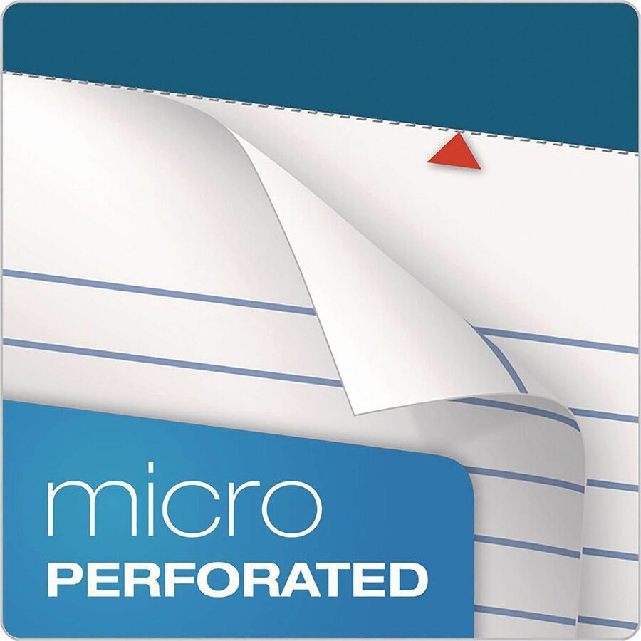 TOPS Double Docket Writing Tablet - Letter - Stapled/Glued - 0.34" Ruled - 16 lb Basis Weight - Letter - 8 1/2" x 11 3/4" Sheet Size - White Paper - Perforated - 1 / Pad