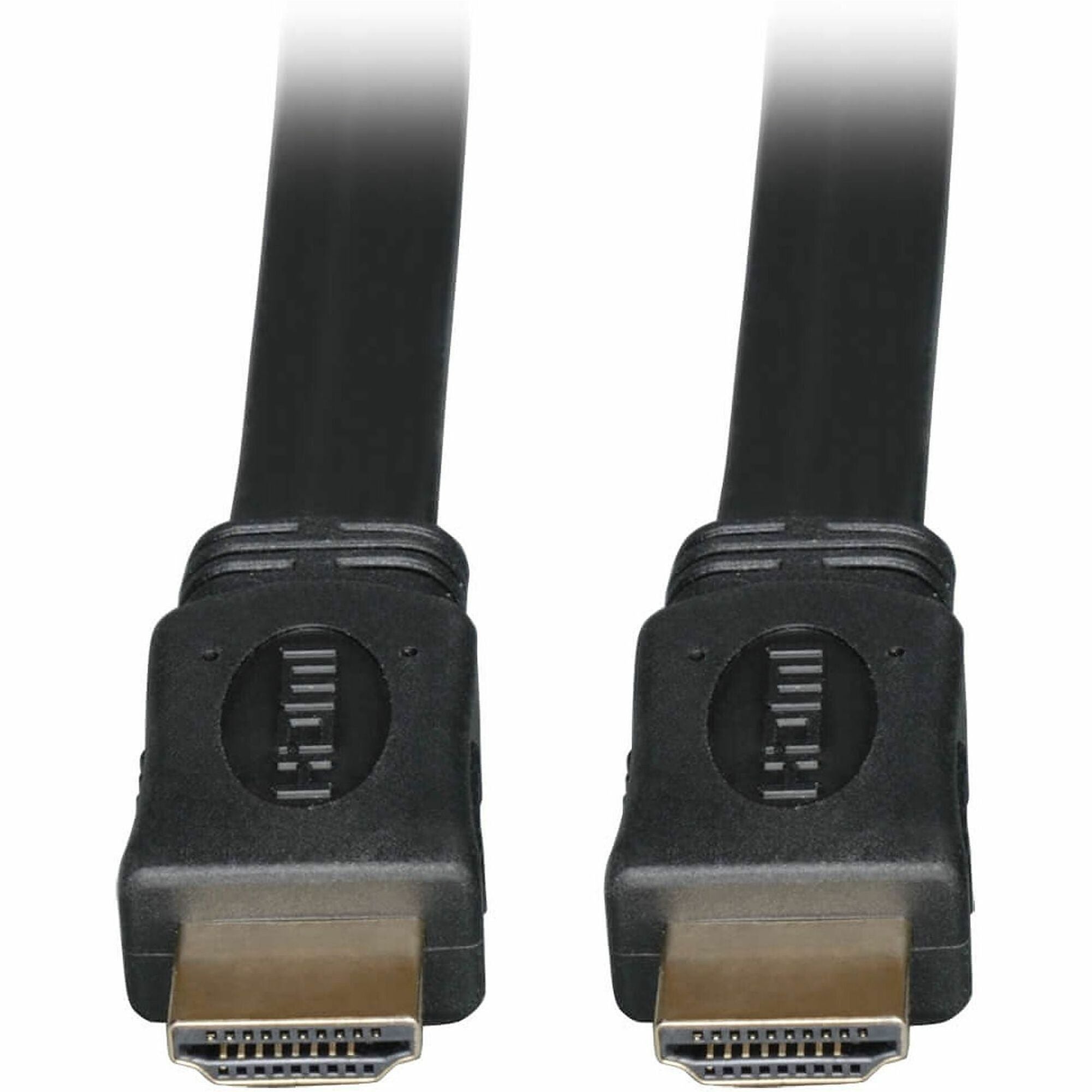 Tripp Lite series Flat HDMI to HDMI Gold Digital Video Cable - 3 ft HDMI Video Cable - First End: 1 x HDMI Digital Audio/Video - Male - Second End: 1 x HDMI Digital Audio/Video - Male - 18 Gbit/s - Black