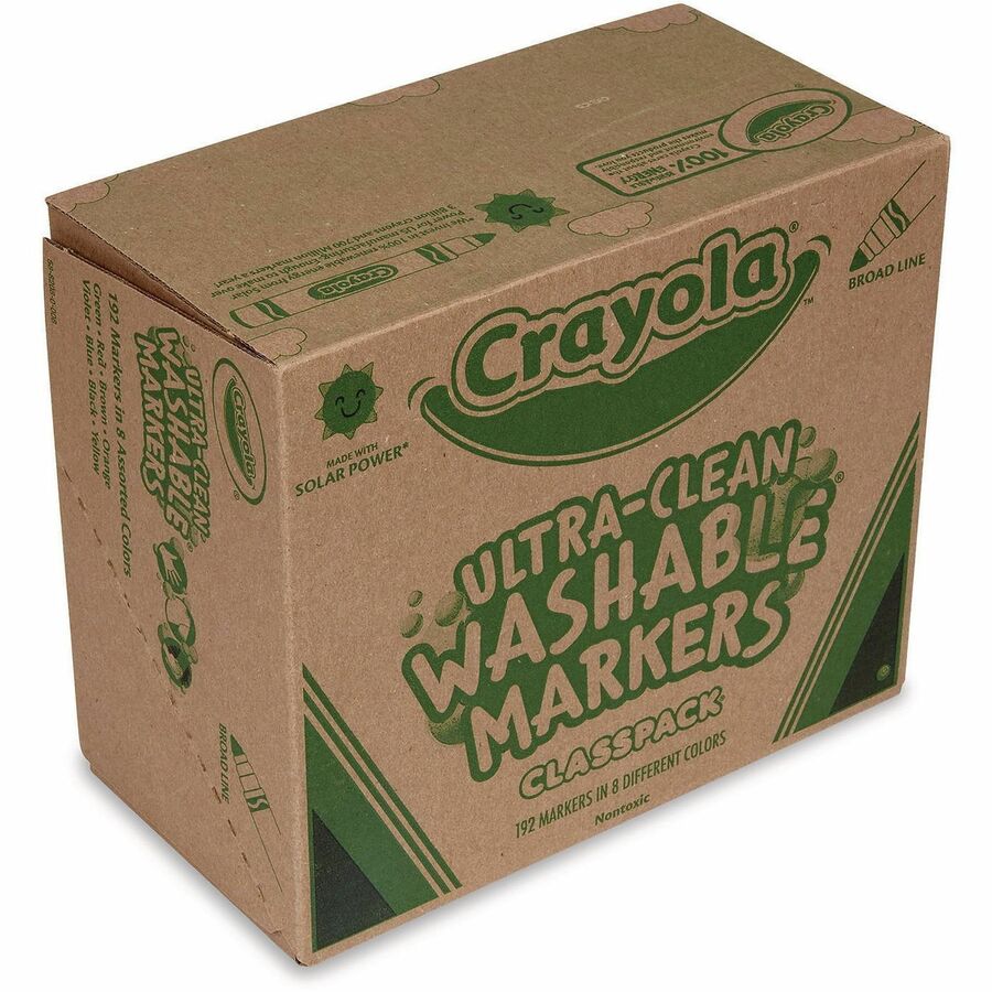 Crayola Classpack Washable Marker - Fine Marker Point - Washable - Assorted Ink - Water Based - 1 / Box