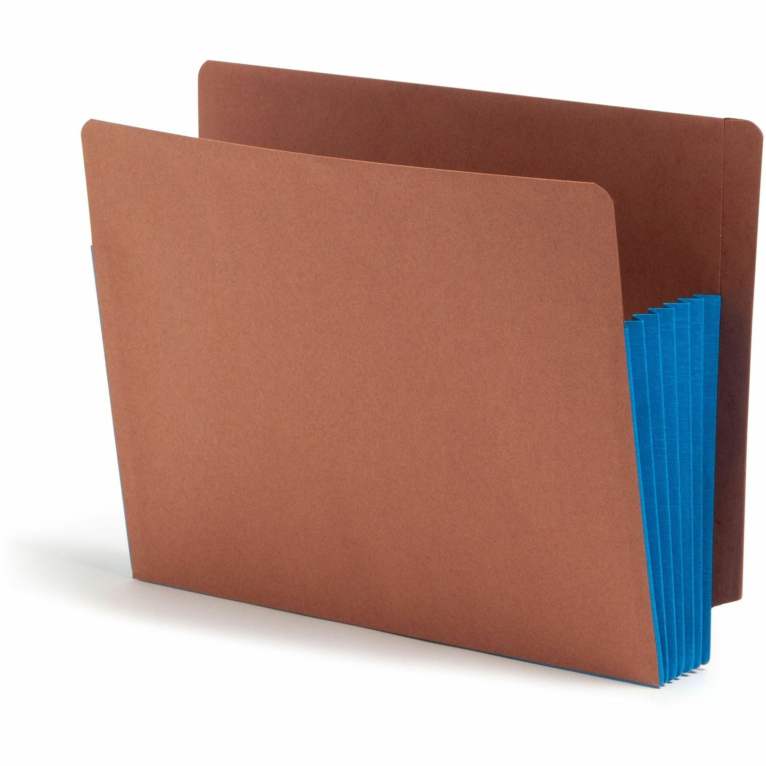 Smead Redrope End Tab File Pockets - 8 1/2" x 11" - 5 1/4" Expansion - 2 Plys - Redrope - Blue - Closed Sides, Reinforced Tab, Reinforced Gusset, Tear Proof - 30% Paper Recycled - 10 / Box