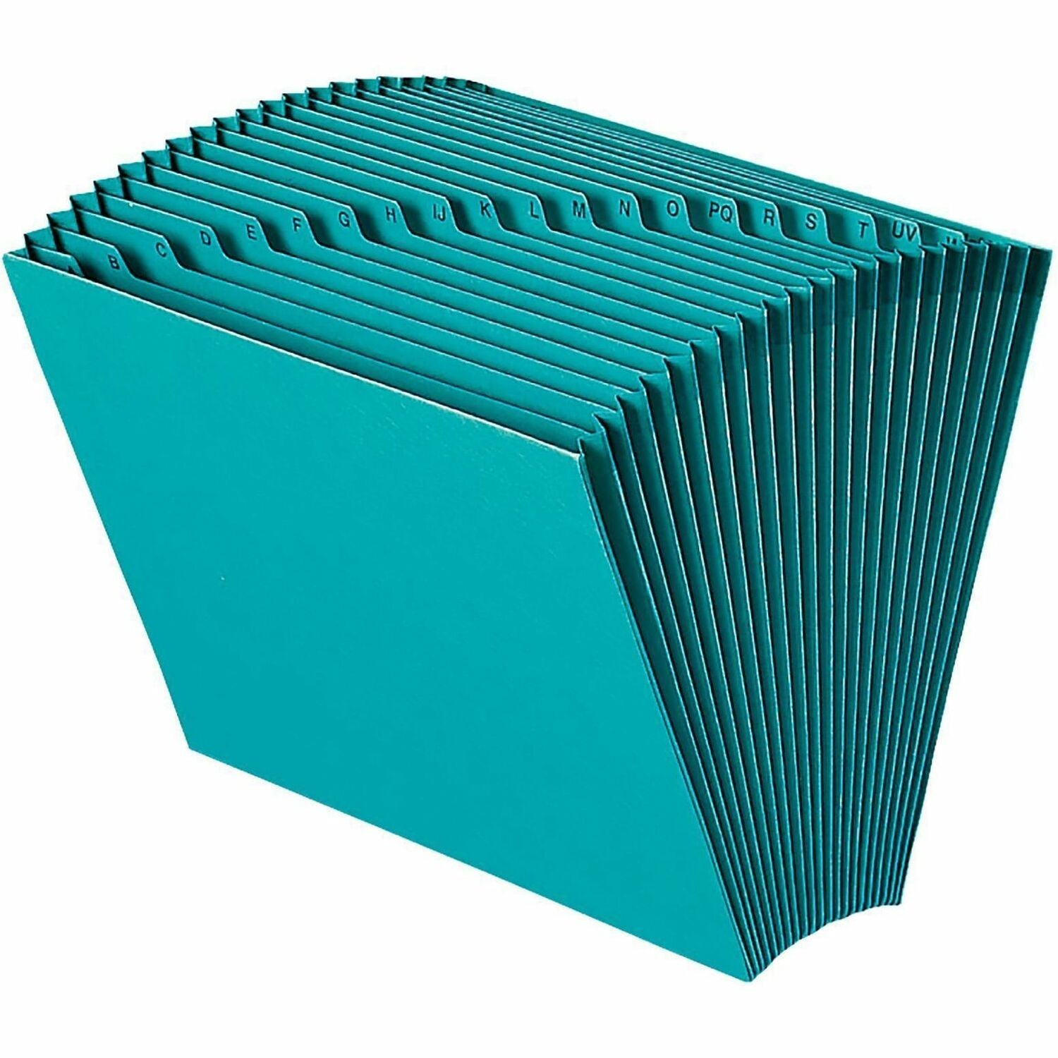 Smead Colored Letter Recycled Expanding File - 8 1/2" x 11" - 7/8" Expansion - 21 Pocket(s) - 2 Plys - Teal - Reinforced Gusset - 10% Recycled - 1 Each