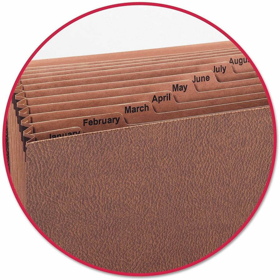 Smead TUFF 70390 Legal Recycled Expanding File - 8 1/2" x 14" - 12 Pocket(s) - Redrope, Tyvek - Redrope - Flap, Elastic Closure, Reinforced Gusset - 30% Recycled - 1 Each