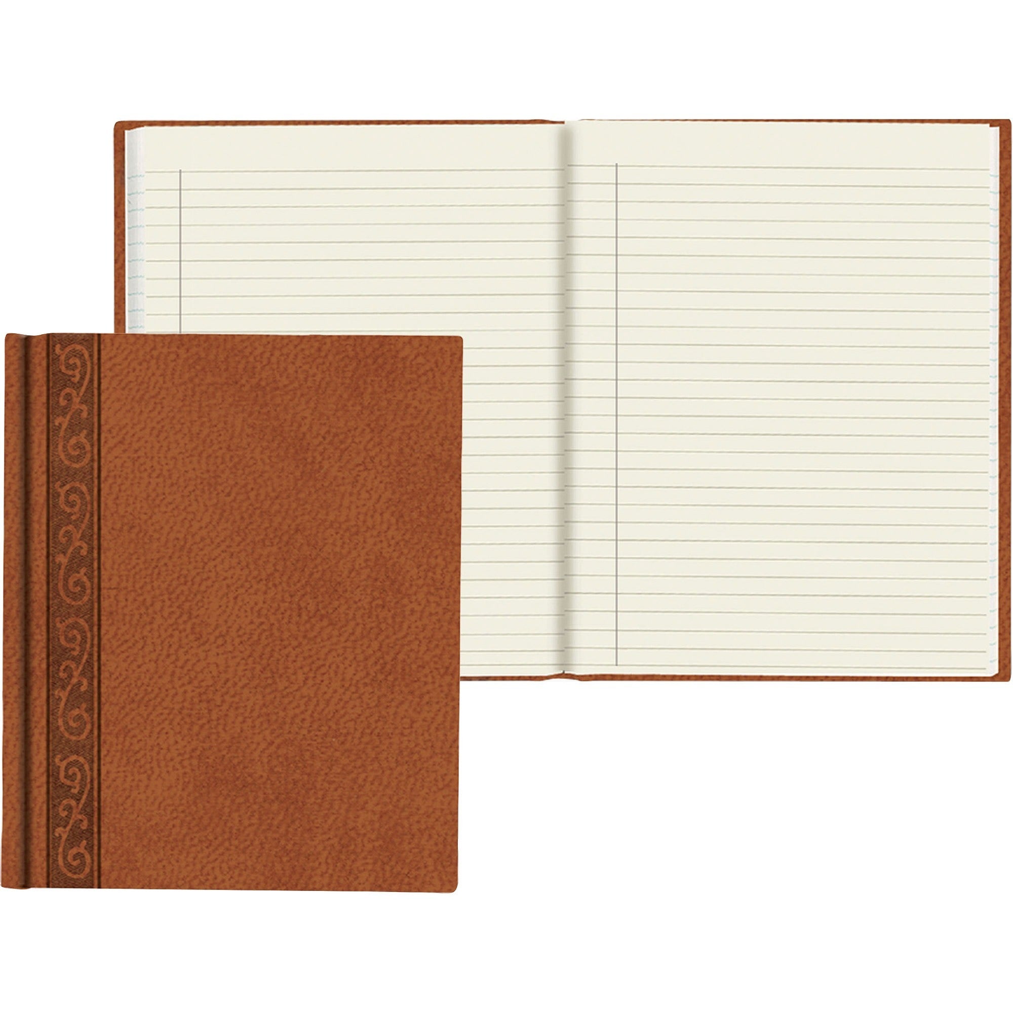 Rediform DaVinci Executive Journals - A4 - 150 Sheets - Perfect Bound - Ruled Margin - A4 - 8 1/2" x 11" Sheet Size - Cream Paper - Tan Cover - Recycled - 1 Each