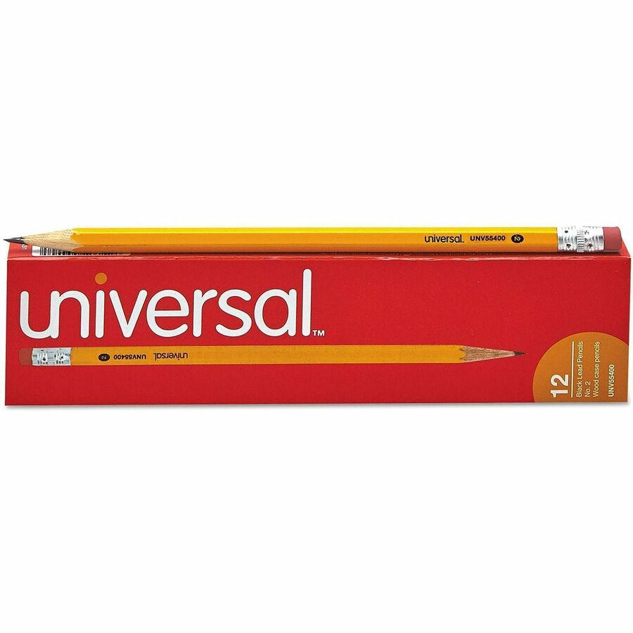 Universal Economy Woodcase Pencil - Black Lead - #2 - Yellow Wood Barrel - 1 Pack