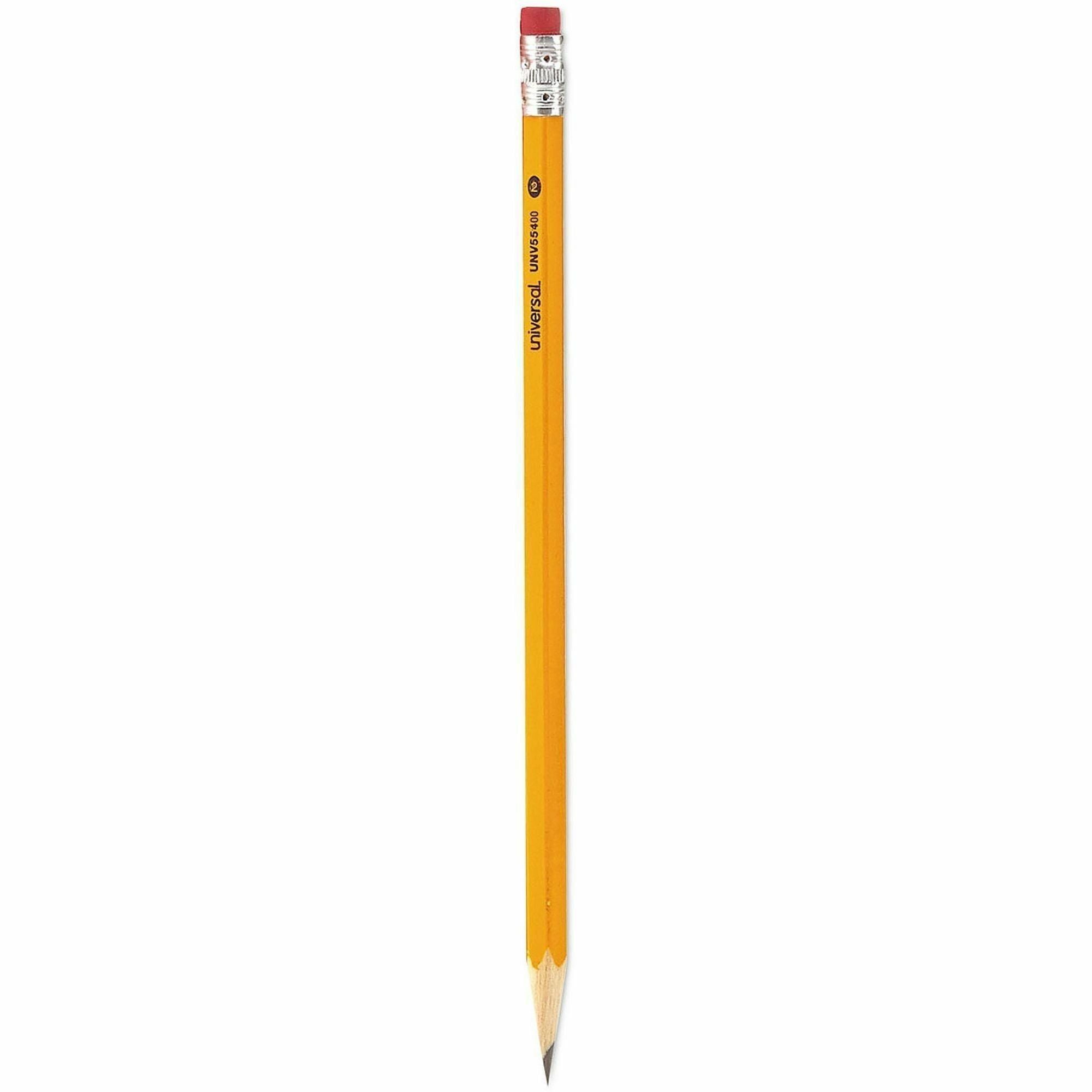 Universal Economy Woodcase Pencil - Black Lead - #2 - Yellow Wood Barrel - 1 Pack