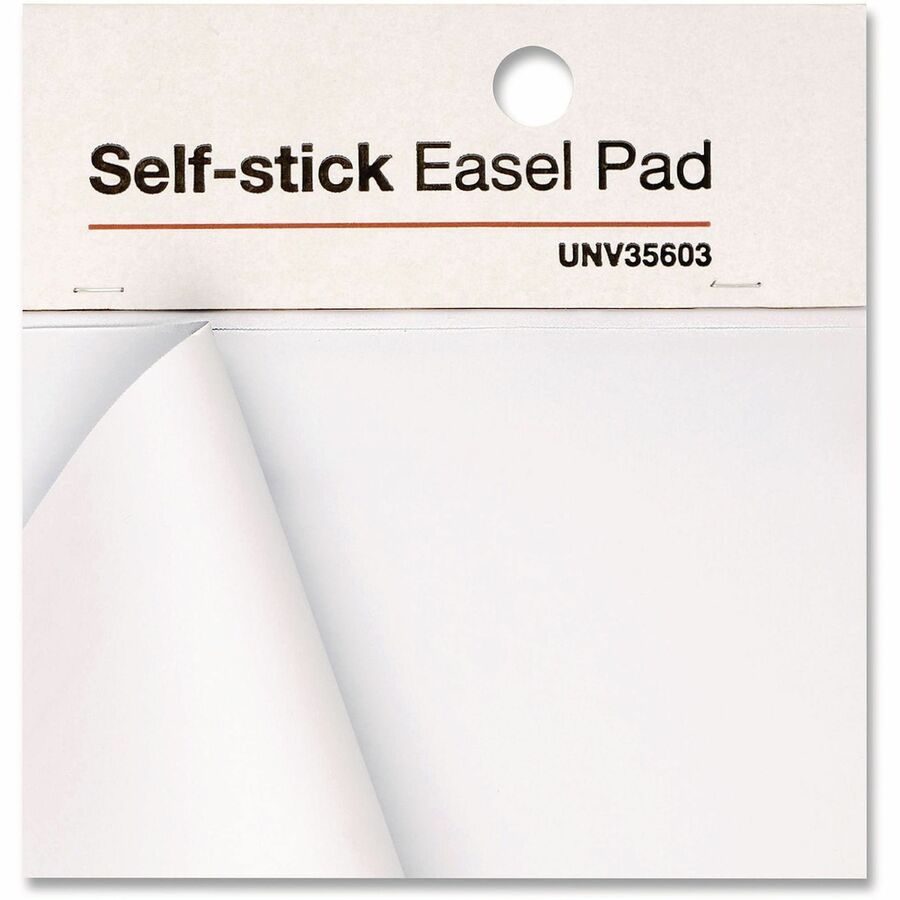 Universal Self-Stick Easel Pad, Unruled, 25 x 30, White, 30 Sheets, 2/Carton - 1 Subject(s) - 30 Sheets - Plain - Stapled - 20 lb Basis Weight - 25" x 30" Sheet Size - 30" Height x 25" Width - White Paper - Cardboard Cover - 2 / Carton