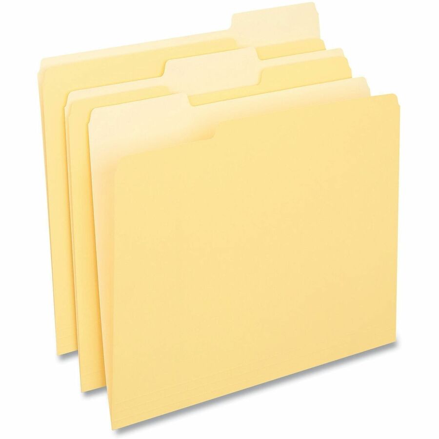 Universal 1/3 Tab Cut Letter Top Tab File Folder - 8 1/2" x 11" - Assorted Tab Position - 11 pt. - Stock - 100 Box