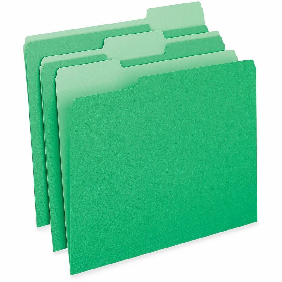 Universal 1/3 Tab Cut Letter Top Tab File Folder - 8 1/2" x 11" - Assorted Tab Position - 11 pt. - Stock - 100 Box