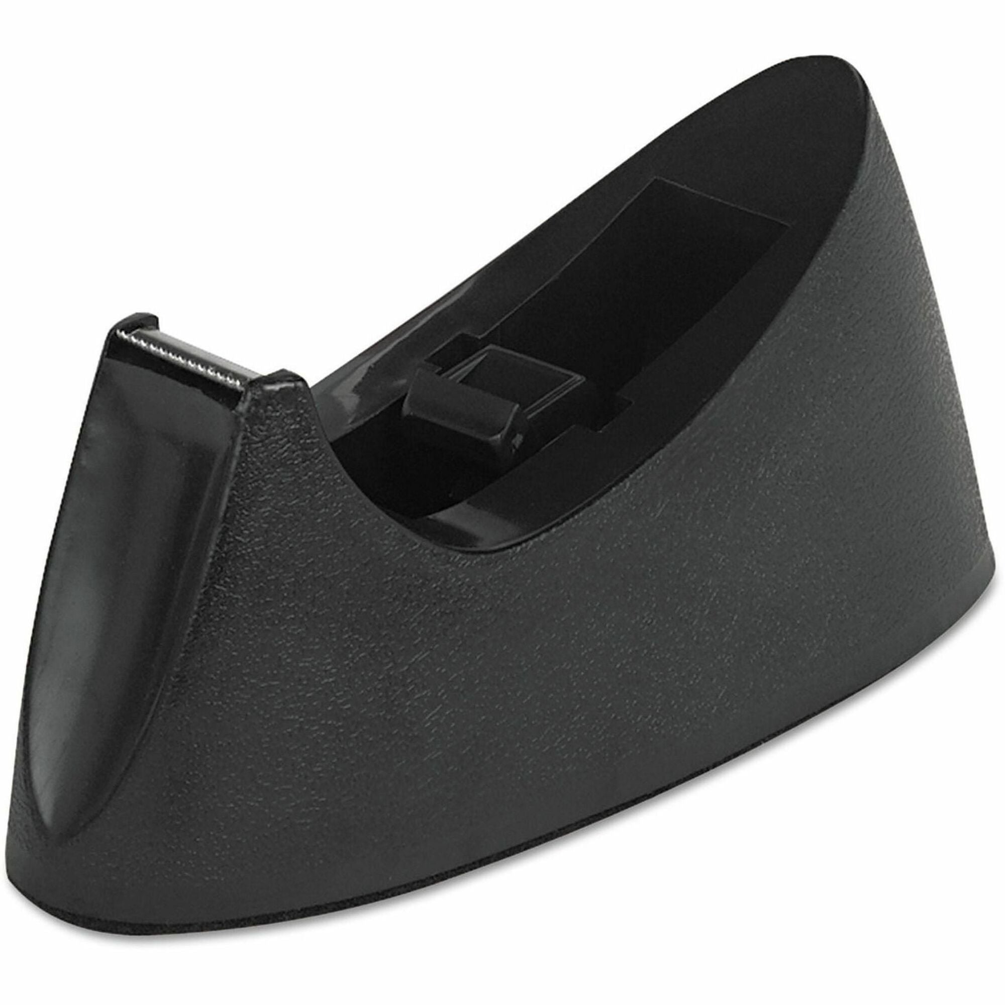 Universal Tape Dispenser - Holds Total 1 Tape(s) - 1" Core - Non-skid Base, Weighted Base - Black - 1 Each