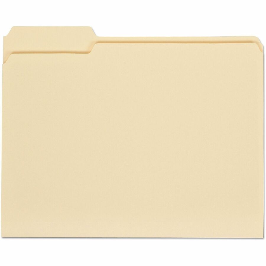 Universal 1/3 Tab Cut Letter Top Tab File Folder - 8 1/2" x 11" - 3/4" Expansion - Assorted Tab Position - 11 pt. - Manila - 100 Box