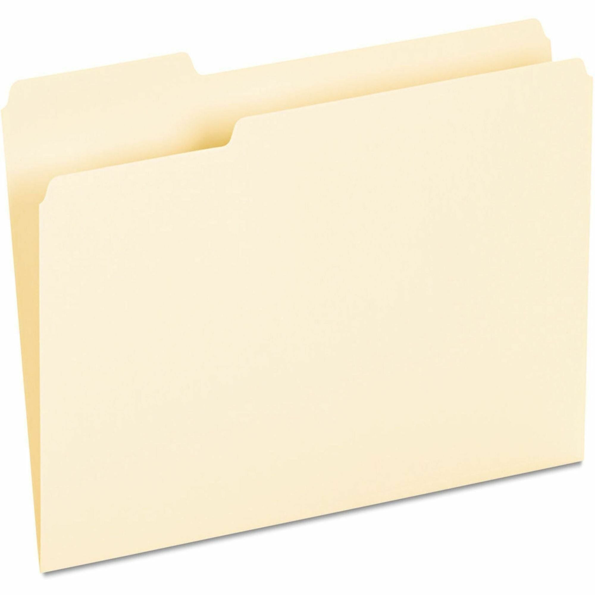 Universal 1/3 Tab Cut Letter Top Tab File Folder - 8 1/2" x 11" - Assorted Tab Position - 9.5 pt. - Manila - 100 Box