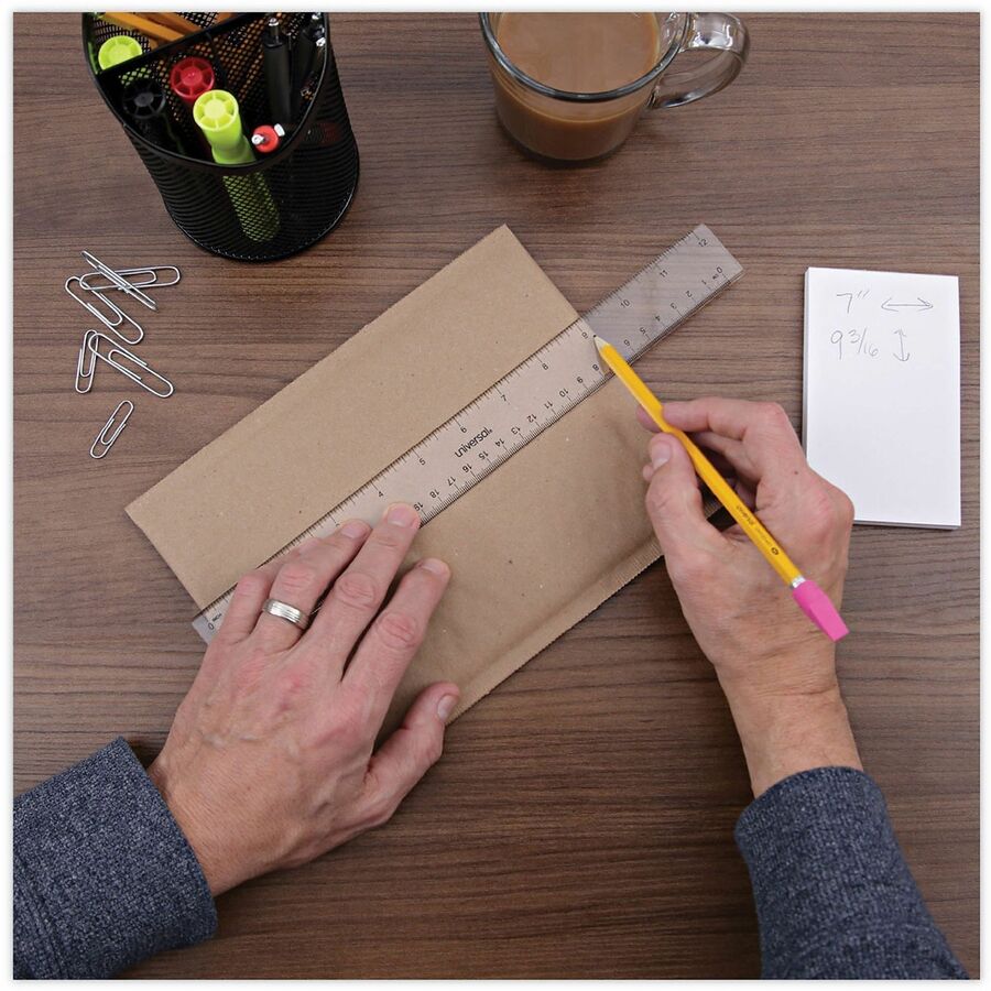Universal 59022 Acrylic Ruler - 12" Length - 1/16 Graduations - Metric, Standard Measuring System - Plastic - Clear - 1 Each