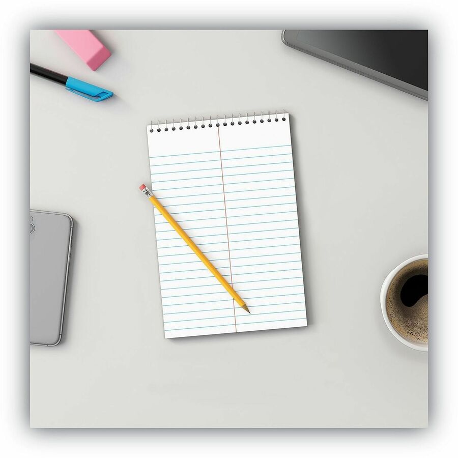 Universal Steno Pads, Gregg Rule, Red Cover, 80 White 6 x 9 Sheets - 1 Subject(s) - 80 Sheets - Spiral - Red Margin - 16 lb Basis Weight - 6" x 9" Sheet Size - 9" Height x 6" Width - White Paper
