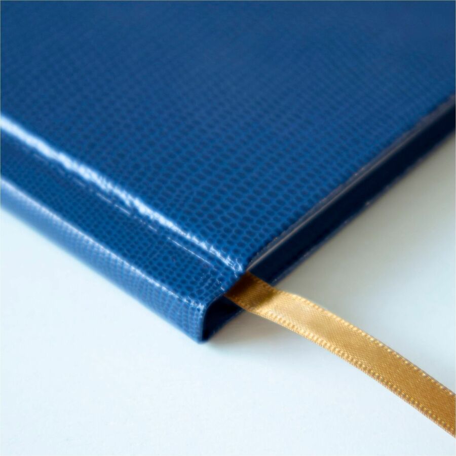 Rediform Large Executive Hardbound Notebook - Letter - 150 Sheets - Sewn - Ruled Margin - 18 lb Basis Weight - Letter - 8 1/2" x 11" Sheet Size - White Paper - Blue Textured Cover - Hard Cover - Recycled - 1 Each